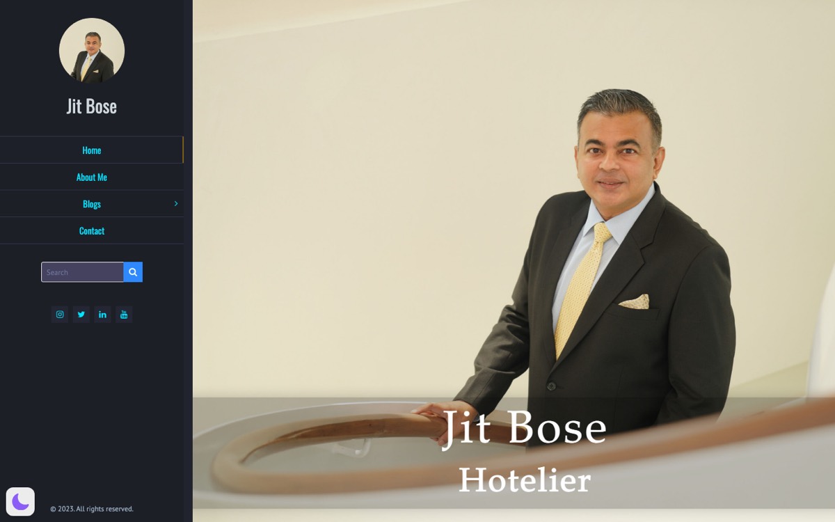Jit Bose personal brand website homepage
