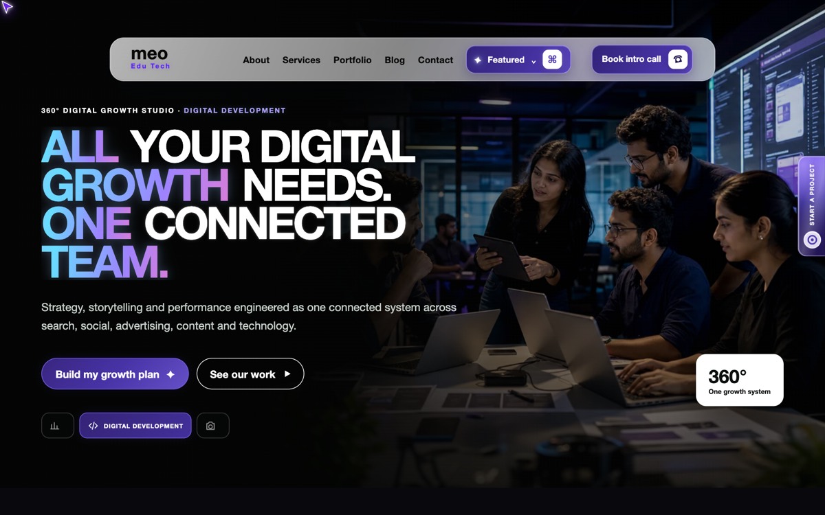 MEO Digital Media website homepage